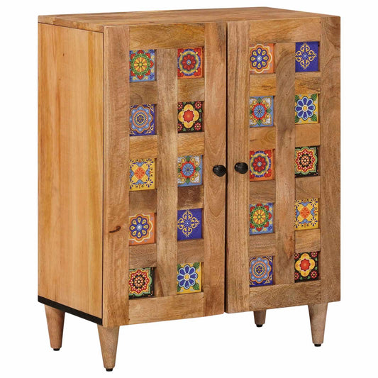 vidaXL Πλαϊνό γραφείο Φυσικό 60 x 33 x 75 cm Στερεό ξύλο μάνγκο