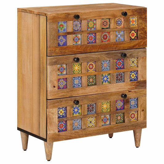 vidaXL Πλαϊνό γραφείο Φυσικό 60 x 33 x 75 cm Στερεό ξύλο μάνγκο