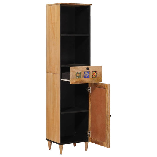 vidaXL Ντουλάπι Μπάνιου Φυσικό 38 x 33 x 160 εκ. Στερεό ξύλο μάνγκο