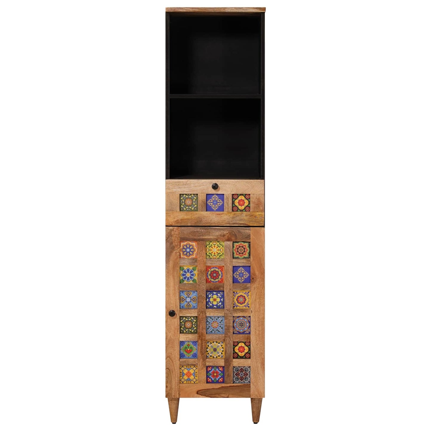 vidaXL Ντουλάπι Μπάνιου Φυσικό 38 x 33 x 160 εκ. Στερεό ξύλο μάνγκο