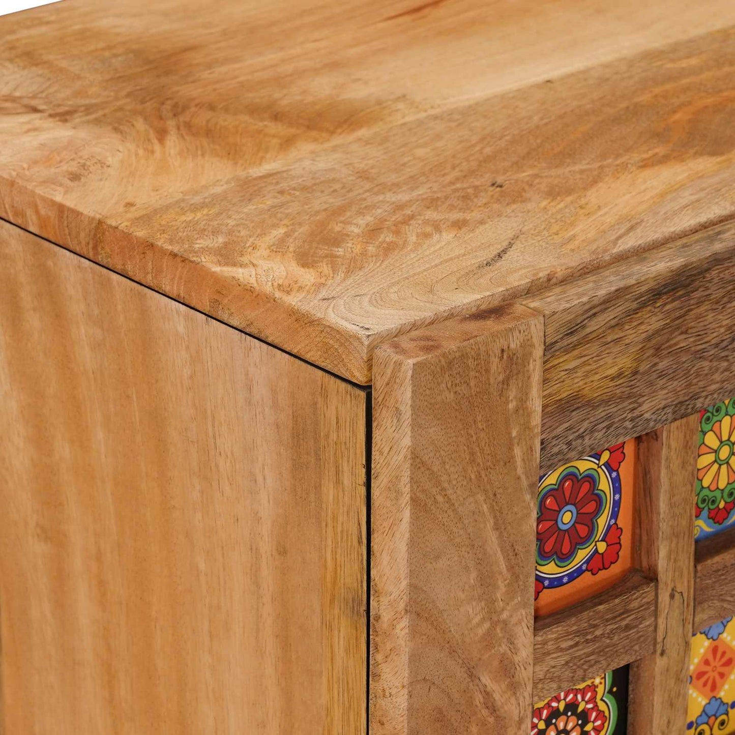 vidaXL Πλαϊνό γραφείο Φυσικό 90 x 33 x 75 εκ Στερεό ξύλο μάνγκο
