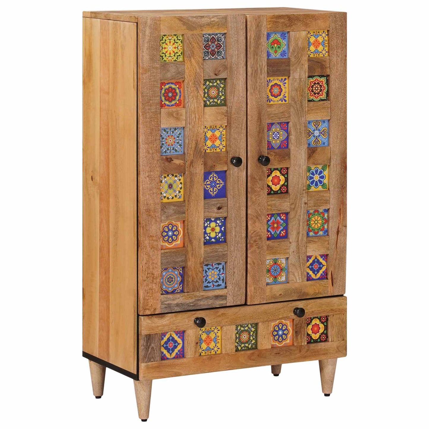 vidaXL Highboard Φυσικό 60 x 33,5 x 100 εκ. Στερεό ξύλο μάνγκο