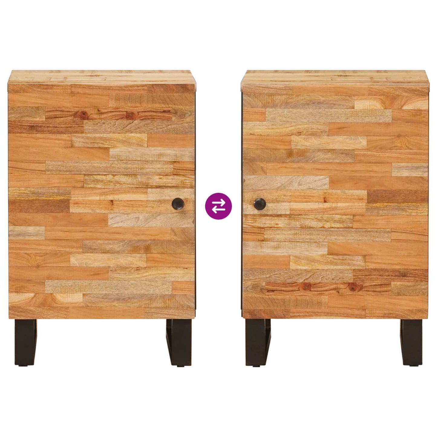 vidaXL Ντουλάπι Μπάνιου Φυσικό 38 x 33,5 x 58 εκ. Στερεό ξύλο μάνγκο