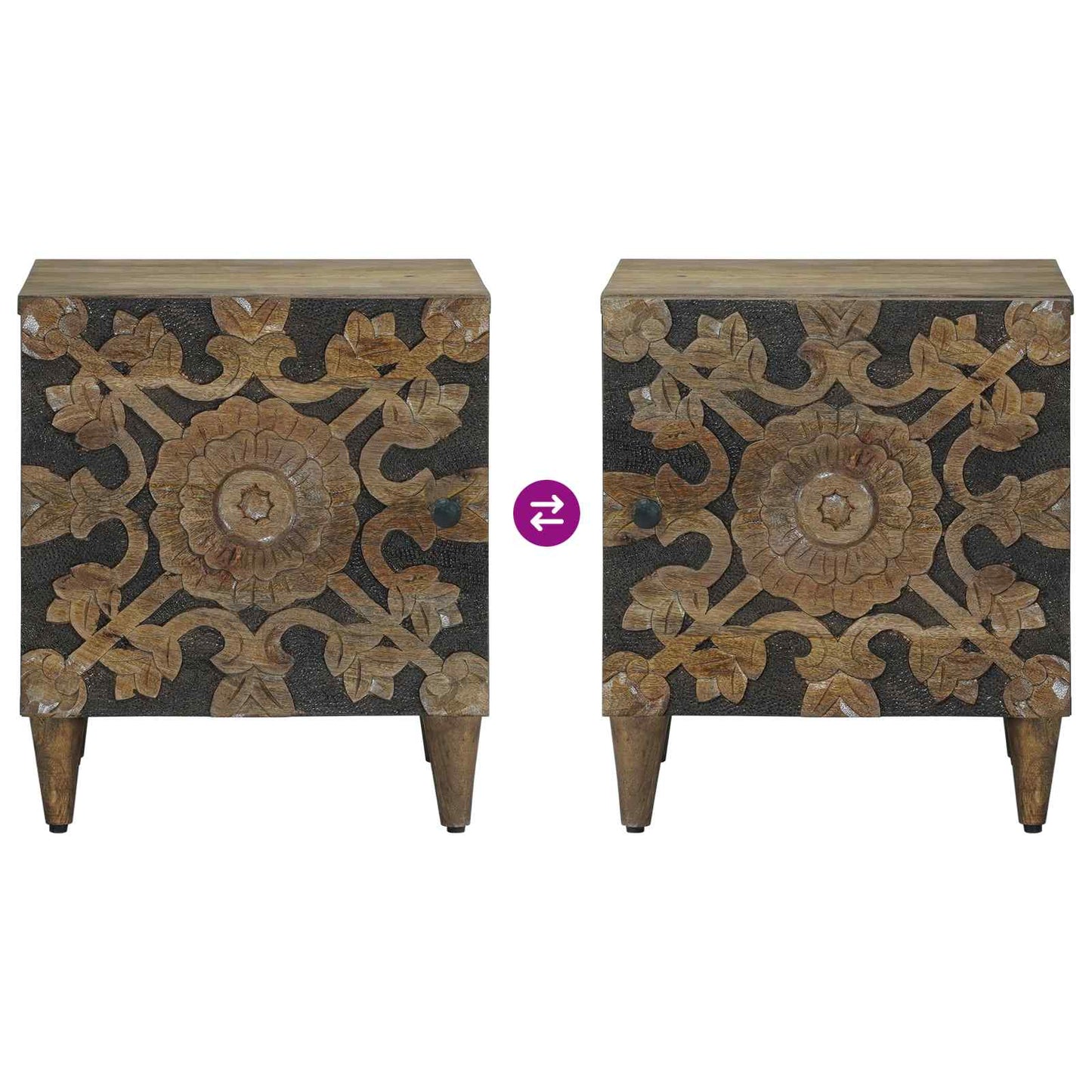 vidaXL Κομοδίνο Καφέ 40 x 33,5 x 46 εκ Στερεό ξύλο μάνγκο