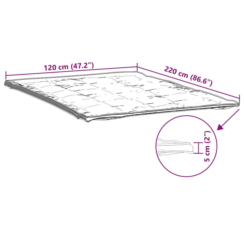 vidaXL Προστατευτικό στρώματος Λευκό 120x220 εκ.