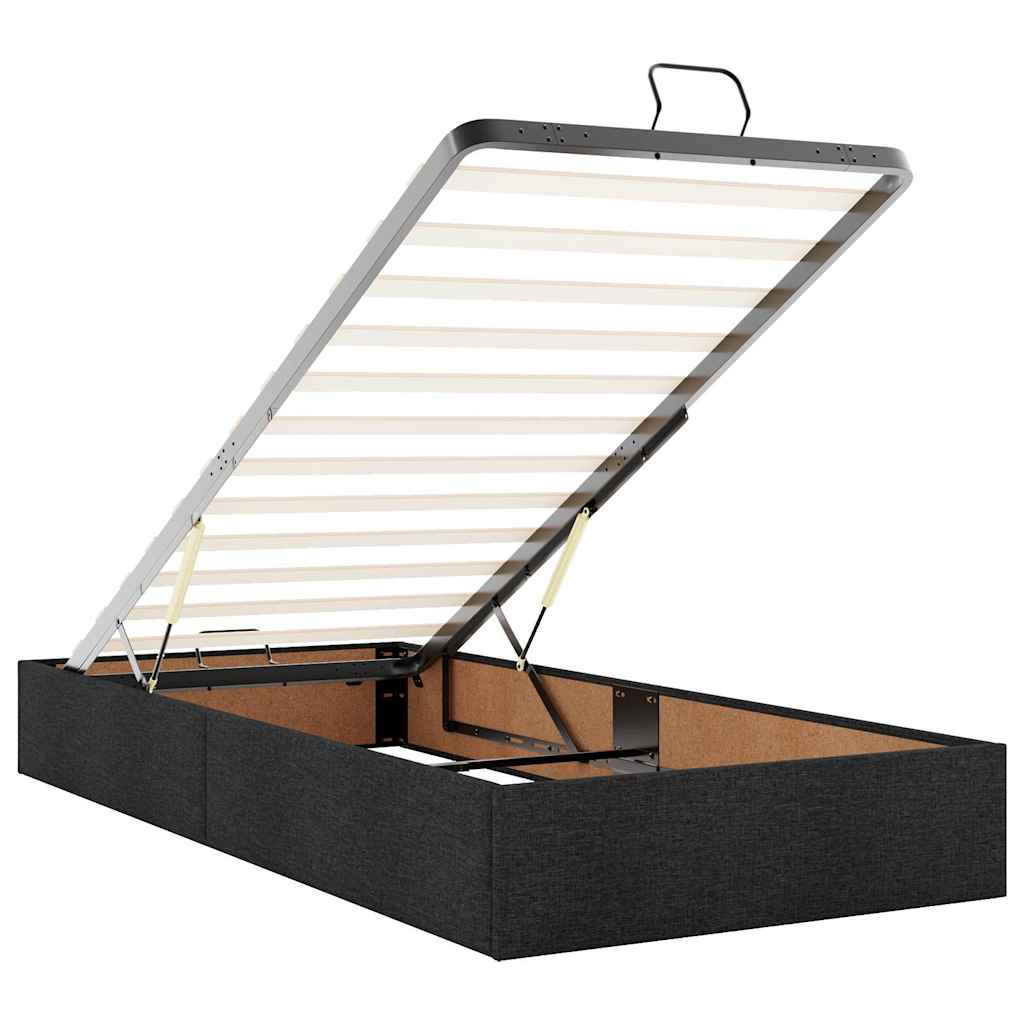 vidaXL Οθωμανικό πλαίσιο κρεβατιού χωρίς στρώμα Μαύρο 90x200 cm Ύφασμα