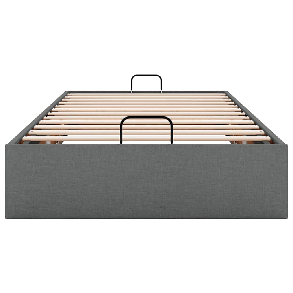vidaXL Οθωμανικό πλαίσιο κρεβατιού χωρίς στρώμα Σκούρο γκρι Ύφασμα