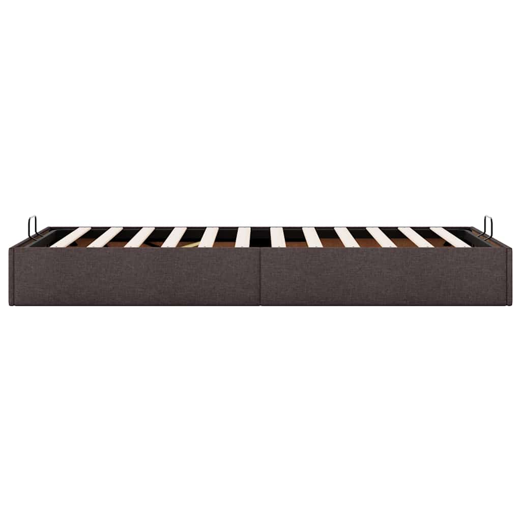 vidaXL Οθωμανικό πλαίσιο κρεβατιού χωρίς στρώμα Σκούρο καφέ Ύφασμα