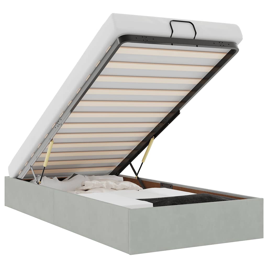 vidaXL Οθωμανικό πλαίσιο κρεβατιού χωρίς στρώμα ανοιχτό γκρι Velvet