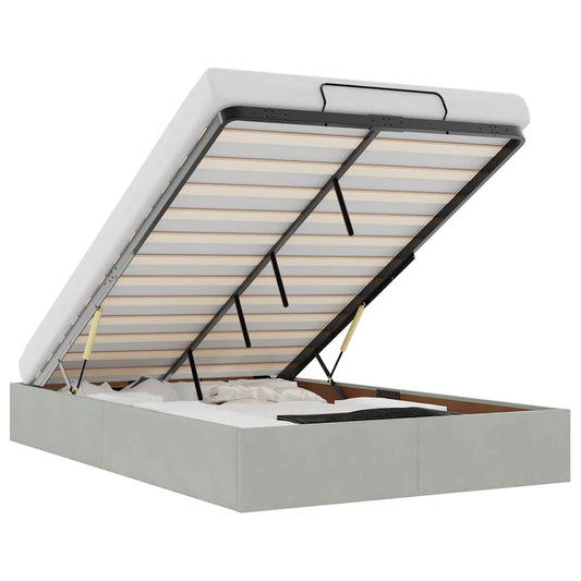 vidaXL Οθωμανικό πλαίσιο κρεβατιού χωρίς στρώμα ανοιχτό γκρι Velvet