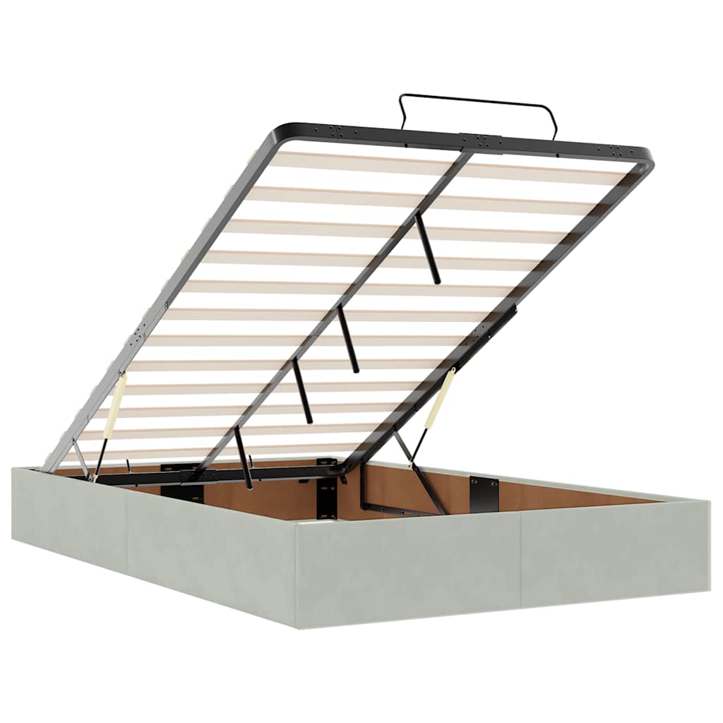 vidaXL Οθωμανικό πλαίσιο κρεβατιού χωρίς στρώμα ανοιχτό γκρι Velvet