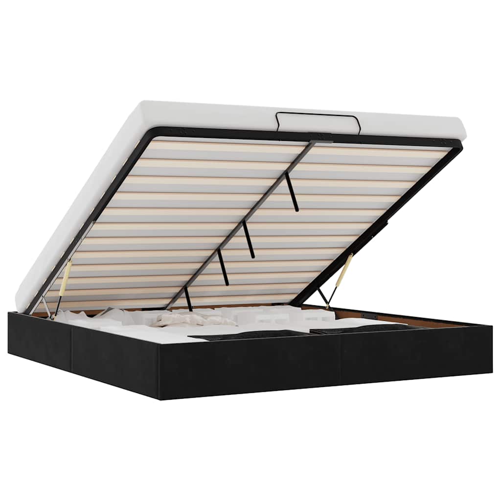 vidaXL Οθωμανικό πλαίσιο κρεβατιού χωρίς στρώμα Μαύρο 180x200cm Velvet