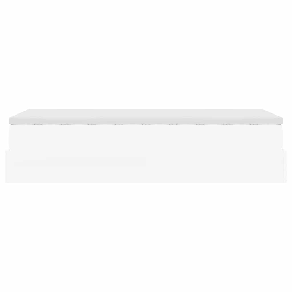 vidaXL Οθωμανικό κρεβάτι με στρώμα Λευκό 90x190cm Faux Leather