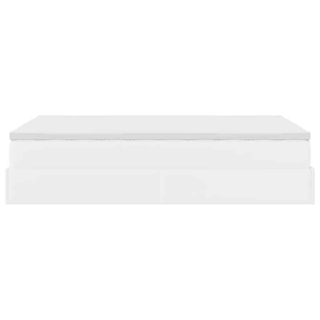 vidaXL Οθωμανικό κρεβάτι με στρώμα Λευκό 120x190 cm Faux Leather
