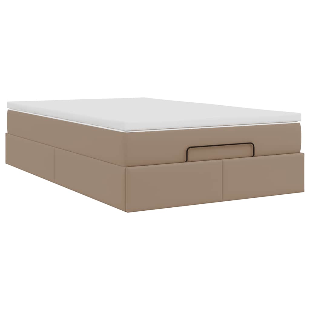 vidaXL Οθωμανικό κρεβάτι με στρώμα Cappucino 120x190cm Faux Leather