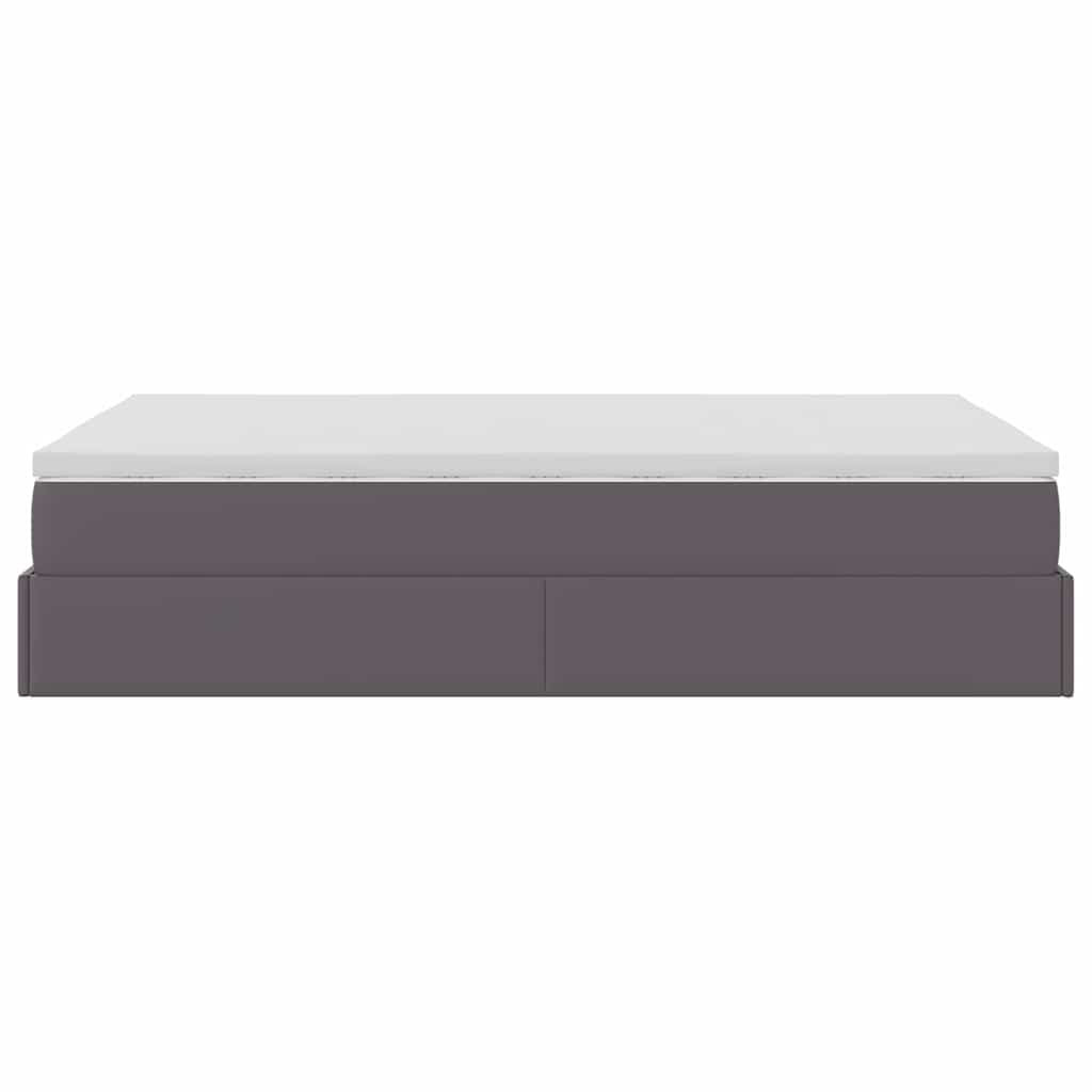 vidaXL Οθωμανικό κρεβάτι με στρώμα Γκρι 120x200cm Faux Leather