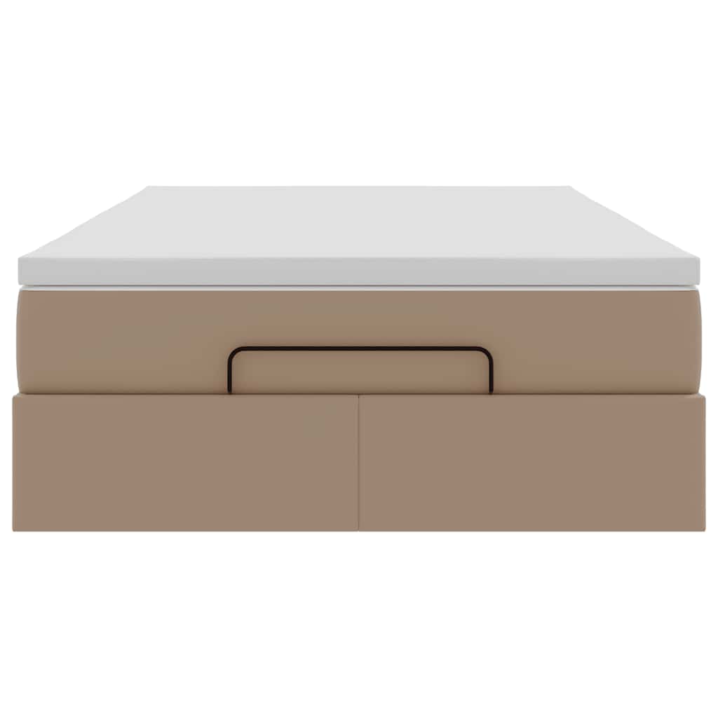 vidaXL Οθωμανικό κρεβάτι με στρώμα Cappucino 120x200cm Faux Leather