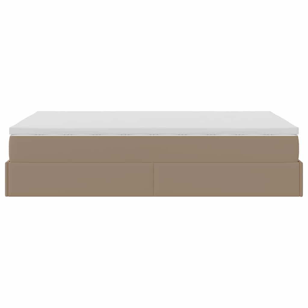 vidaXL Οθωμανικό κρεβάτι με στρώμα Cappucino 120x200cm Faux Leather