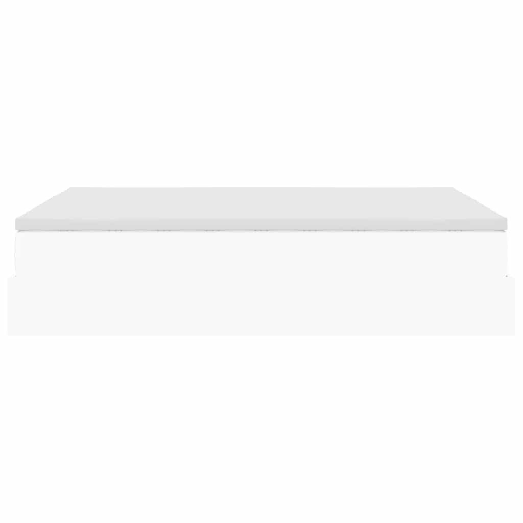 vidaXL Οθωμανικό κρεβάτι με στρώμα Λευκό 140x190cm Faux Leather