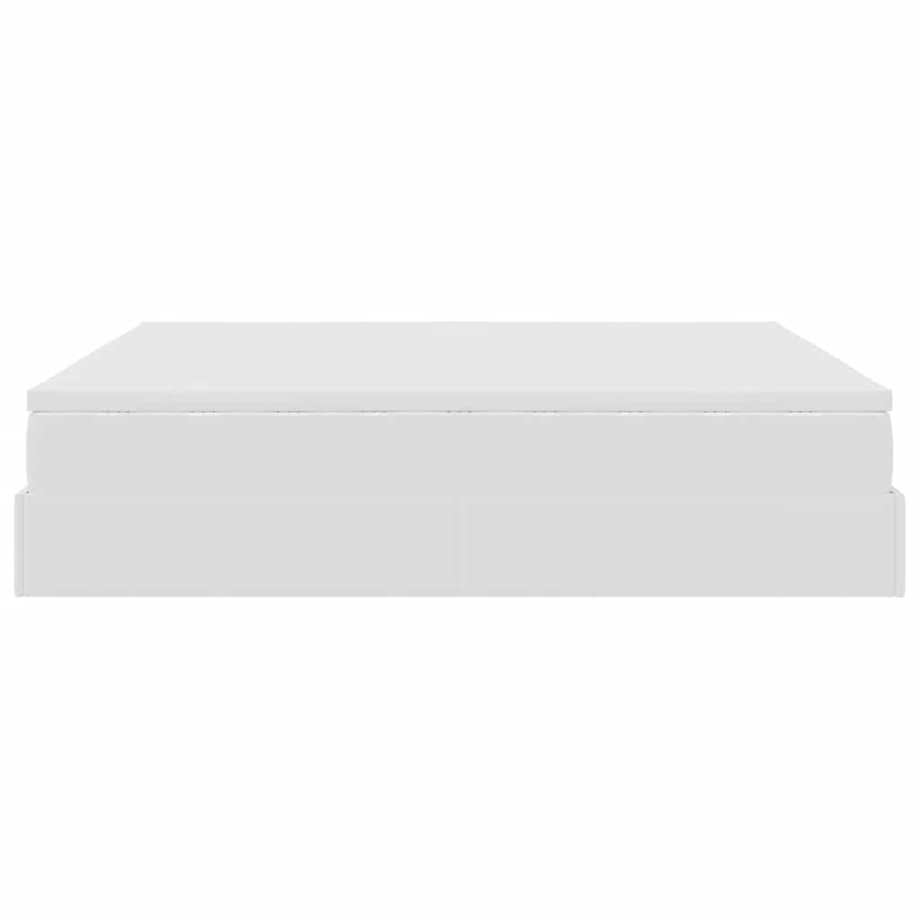 vidaXL Οθωμανικό κρεβάτι με στρώμα Λευκό 180x200cm Faux Leather