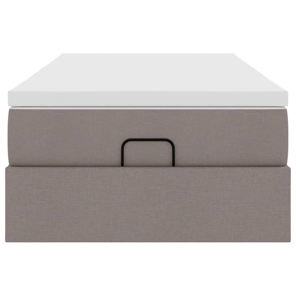 vidaXL Οθωμανικό κρεβάτι με στρώμα Taupe 80x200cm ύφασμα