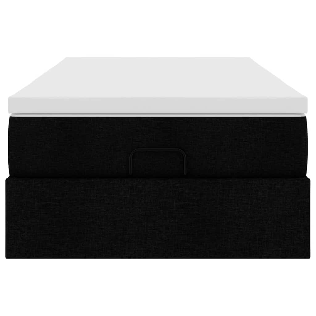 vidaXL Οθωμανικό κρεβάτι με στρώμα Μαύρο 90x200cm Ύφασμα