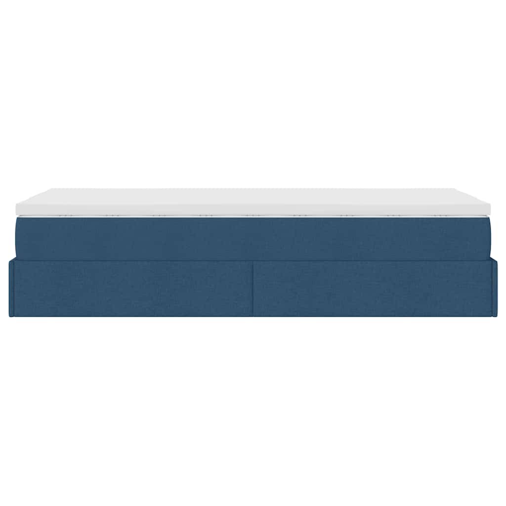 vidaXL Οθωμανικό κρεβάτι με στρώμα μπλε 100x200cm ύφασμα