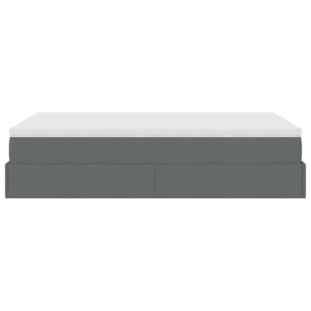vidaXL Οθωμανικό κρεβάτι με στρώμα Σκούρο γκρι 120x190 cm Ύφασμα