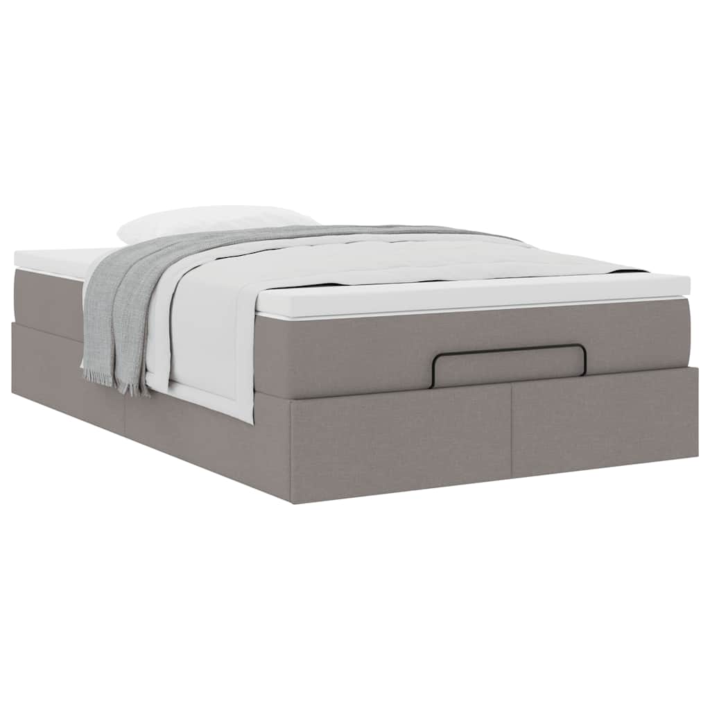 vidaXL Οθωμανικό κρεβάτι με στρώμα Taupe 120x190 cm Ύφασμα