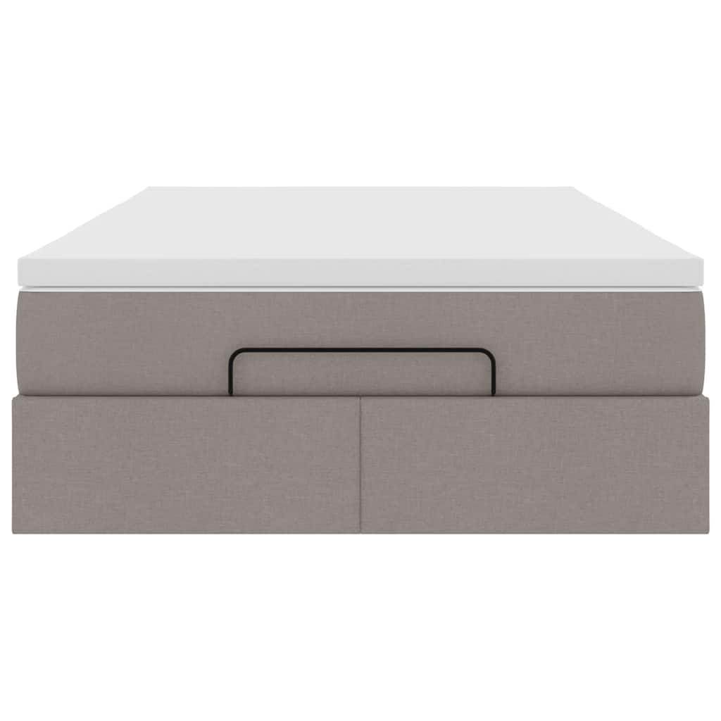 vidaXL Οθωμανικό κρεβάτι με στρώμα Taupe 120x190 cm Ύφασμα