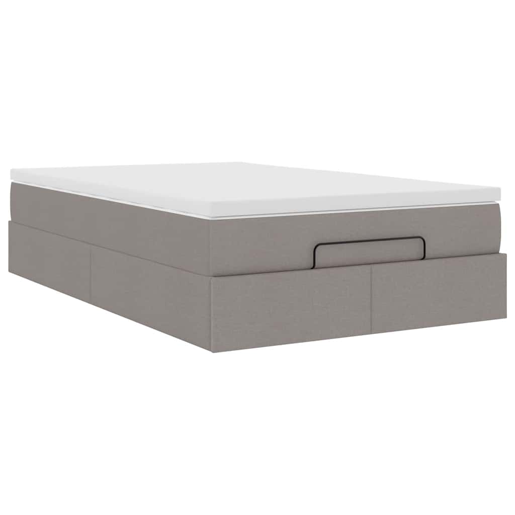 vidaXL Οθωμανικό κρεβάτι με στρώμα Taupe 120x200cm ύφασμα