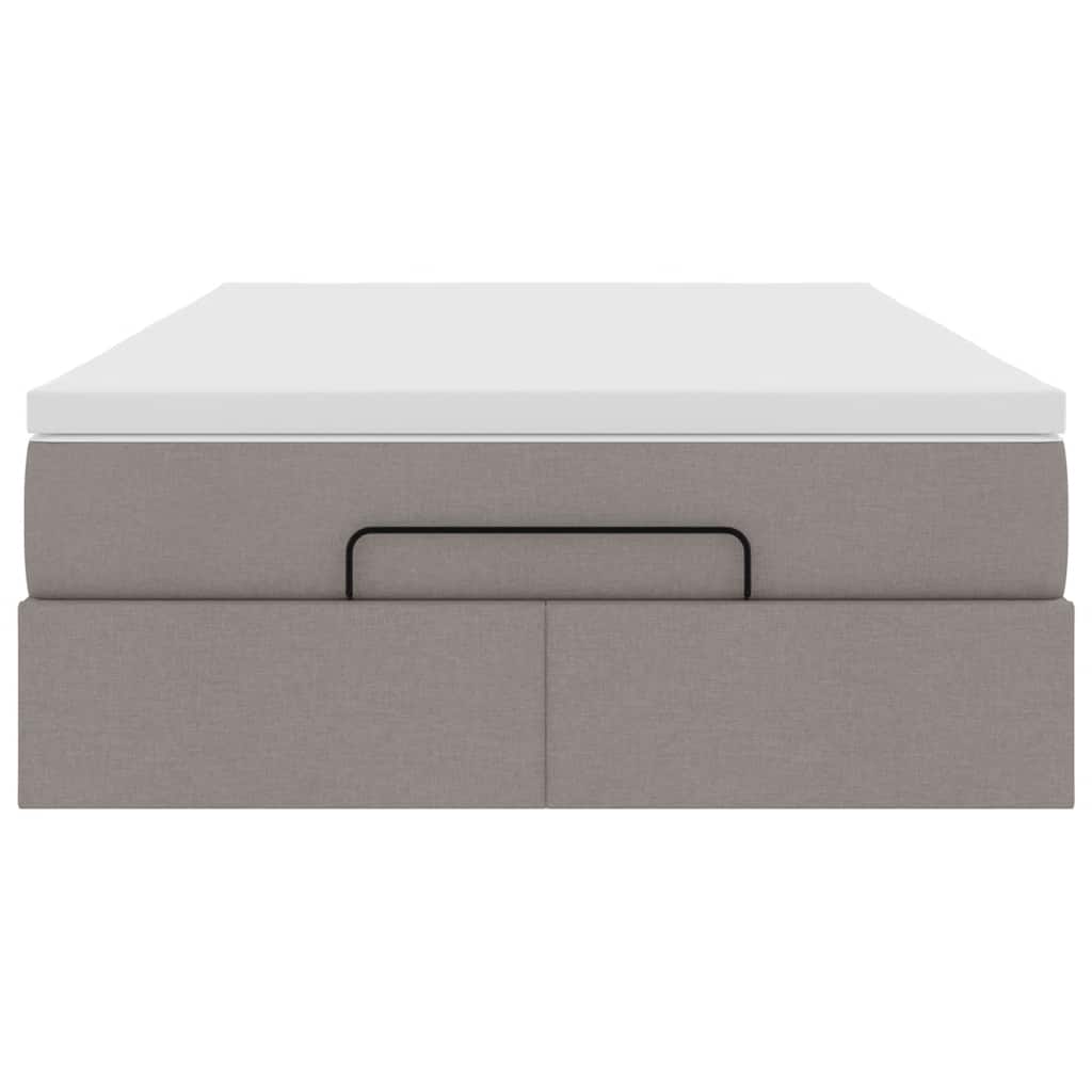 vidaXL Οθωμανικό κρεβάτι με στρώμα Taupe 120x200cm ύφασμα