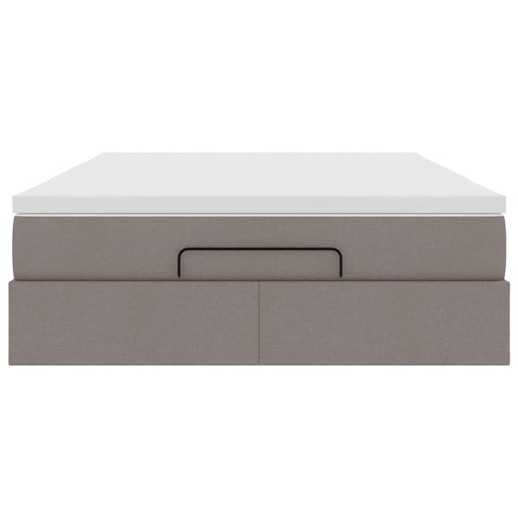 vidaXL Κρεβάτι-Μπαλκόνι με Στρώμα, Ύφασμα 140x190 εκ., Μπεζ