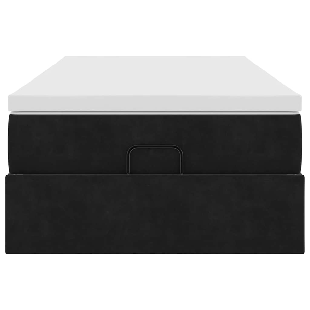 vidaXL Οθωμανικό κρεβάτι με στρώμα Μαύρο 90x190cm Velvet