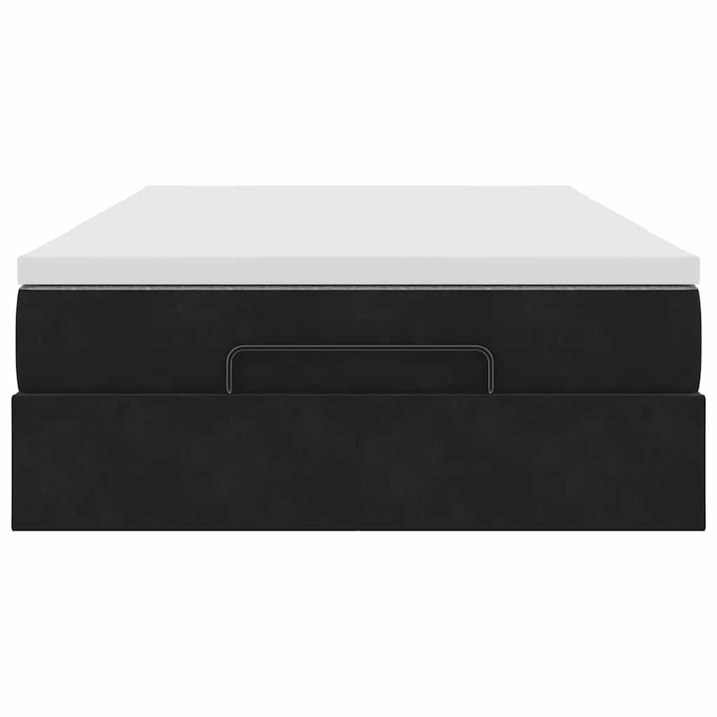 vidaXL Οθωμανικό κρεβάτι με στρώμα Μαύρο 120x190 cm Velvet