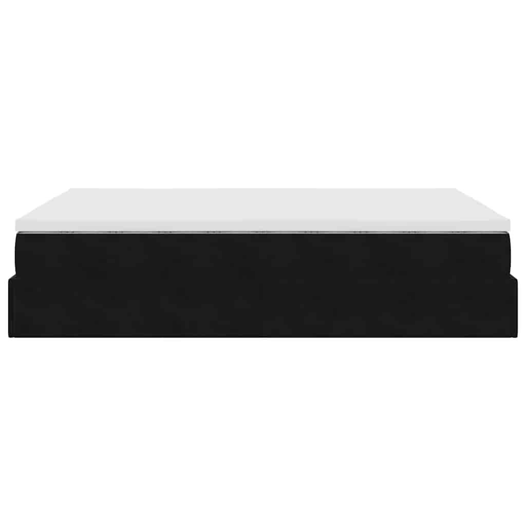 vidaXL Οθωμανικό κρεβάτι με στρώμα Μαύρο 140x190cm Βελούδο