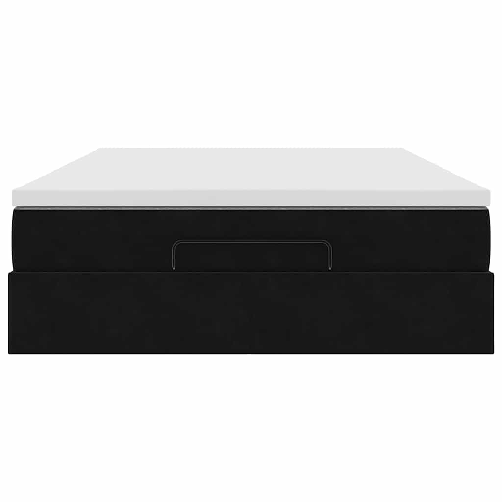 vidaXL Κρεβάτι-Μονό κρεβάτι με στρώμα Μαύρο 140x200 εκ. Βελούδο