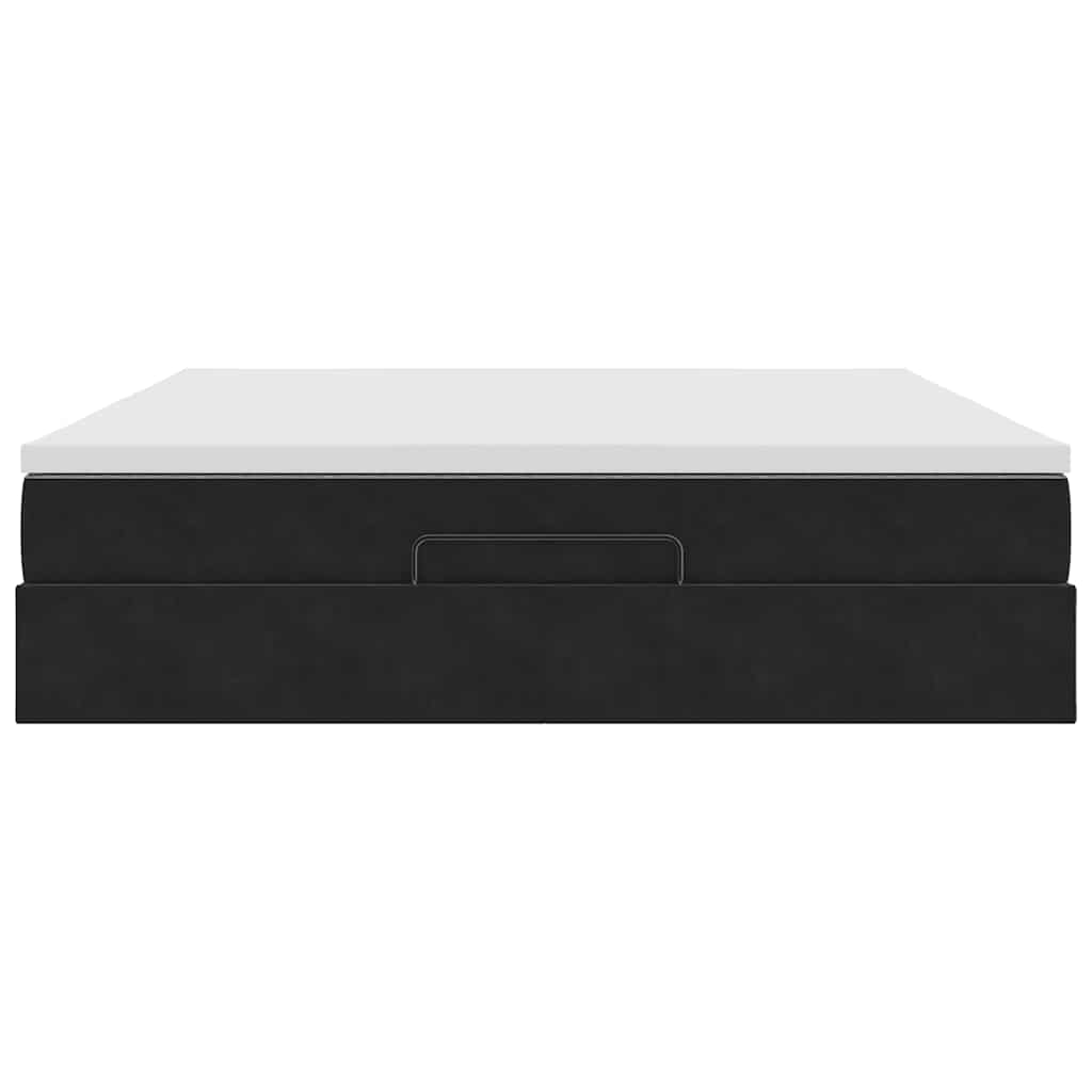 vidaXL Οθωμανικό κρεβάτι με στρώμα Μαύρο 160x200cm Velvet