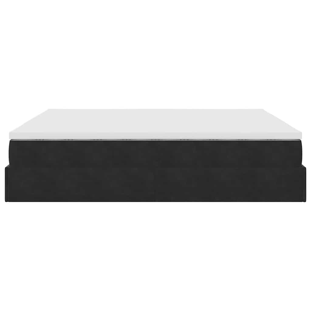 vidaXL Οθωμανικό κρεβάτι με στρώμα Μαύρο 160x200cm Velvet