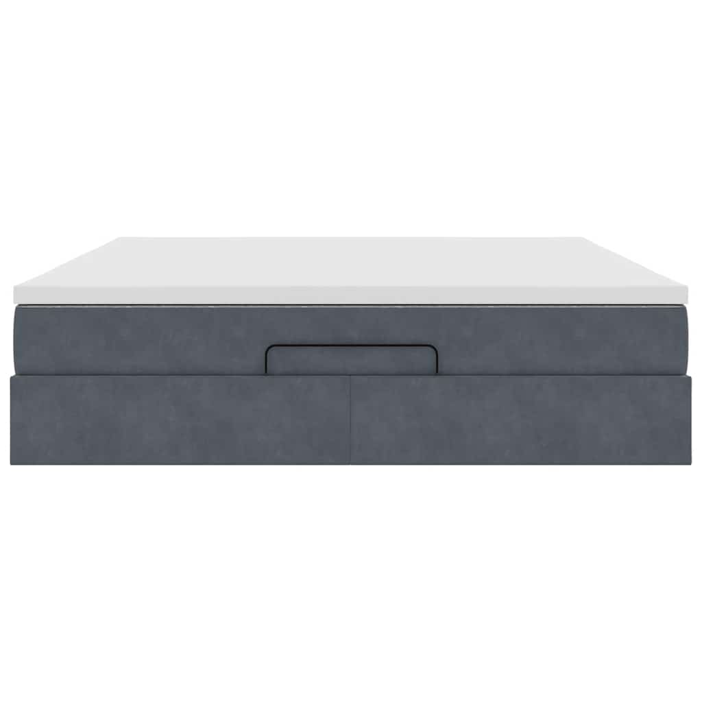 vidaXL Οθωμανικό κρεβάτι με στρώμα σκούρο γκρι 180x200cm Velvet