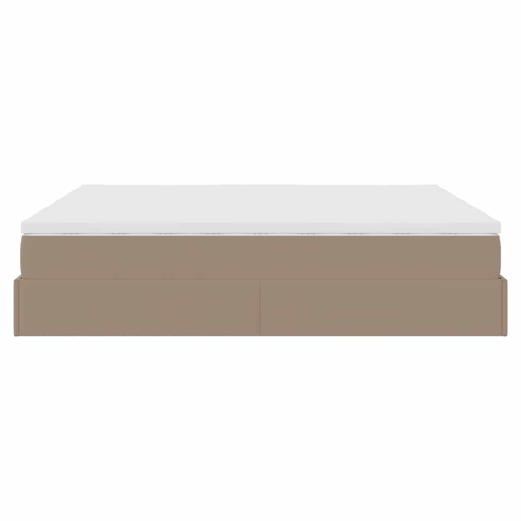 vidaXL Οθωμανικό κρεβάτι με στρώματα Cappucino 180x200cm Faux Leather