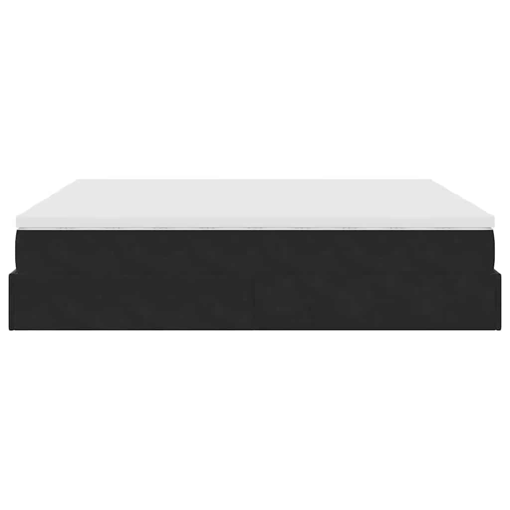 vidaXL Οθωμανικό κρεβάτι με στρώματα Μαύρο 180x200cm Velvet