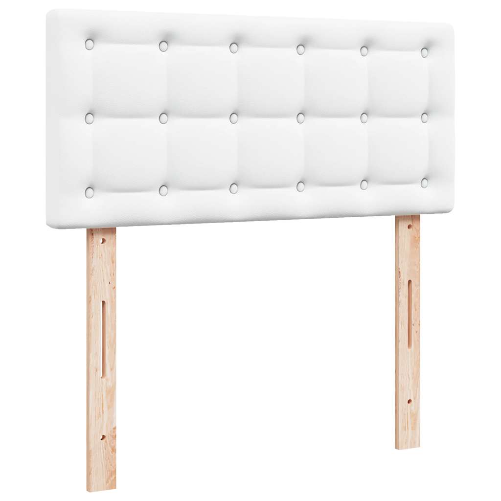 vidaXL Οθωμανικό κρεβάτι με στρώμα Λευκό 80x200cm Faux Leather