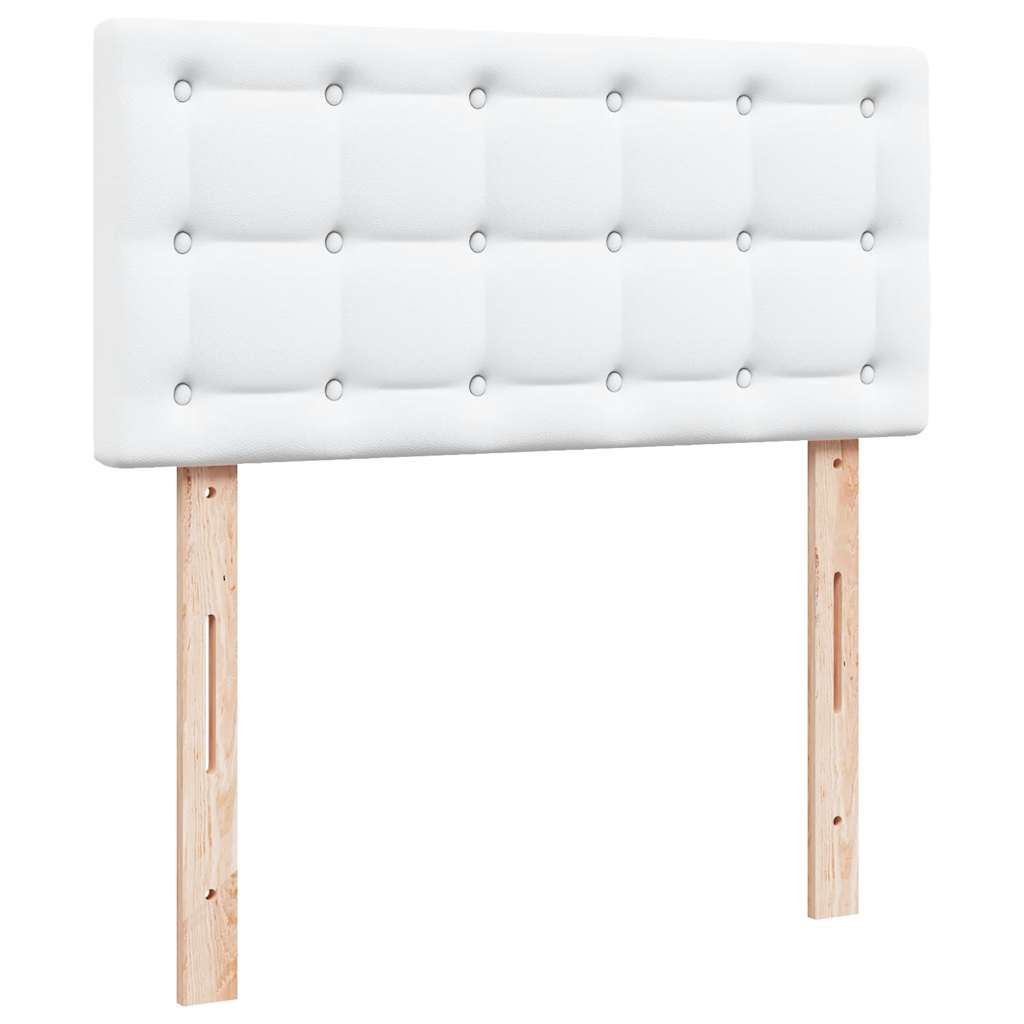 vidaXL Οθωμανικό κρεβάτι με στρώμα Λευκό 90x190cm Faux Leather