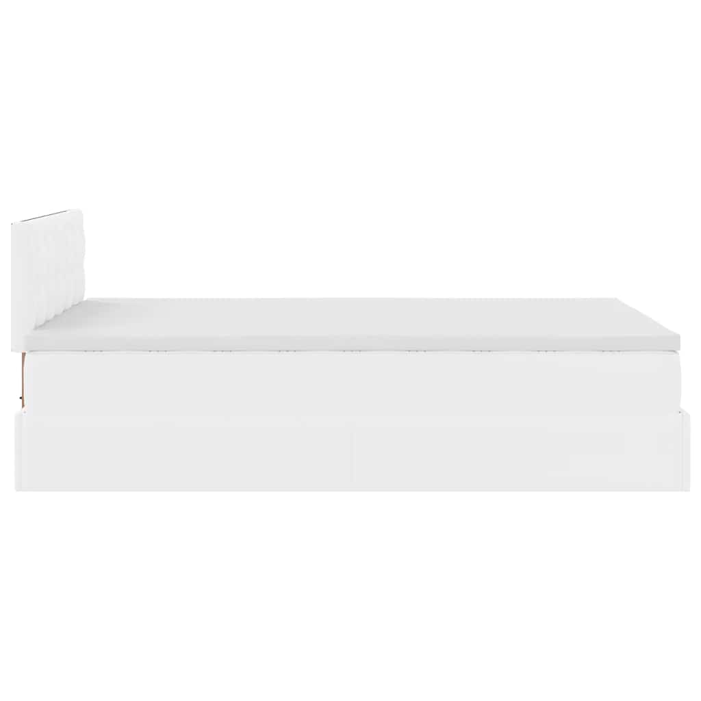 vidaXL Οθωμανικό κρεβάτι με στρώμα Λευκό 120x200cm Faux Leather