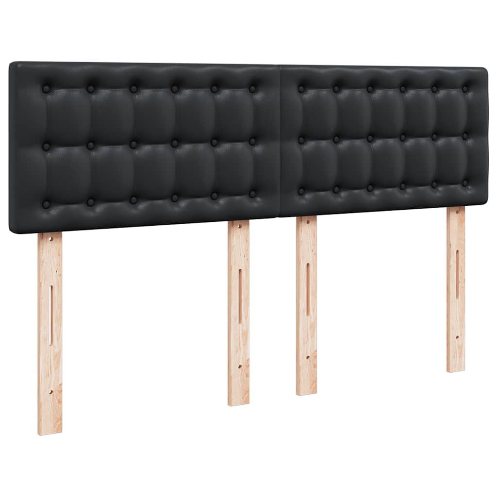 vidaXL Οθωμανικό κρεβάτι με στρώμα Μαύρο 140x200cm Faux Leather