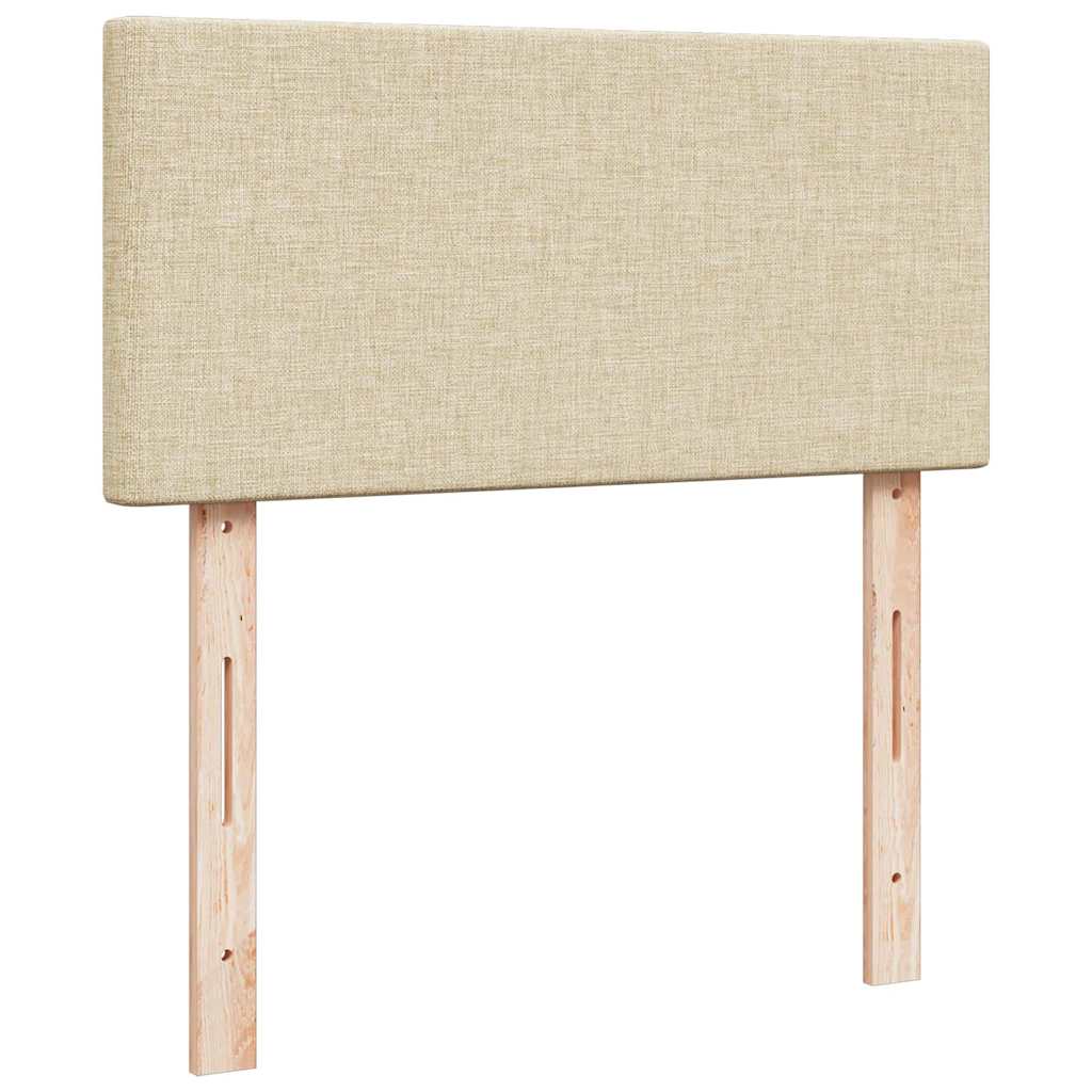 vidaXL Οθωμανικό κρεβάτι με στρώμα Cream 80x200cm ύφασμα