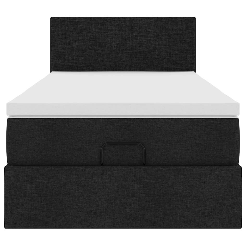 vidaXL Οθωμανικό κρεβάτι με στρώμα Μαύρο 90x190cm Ύφασμα