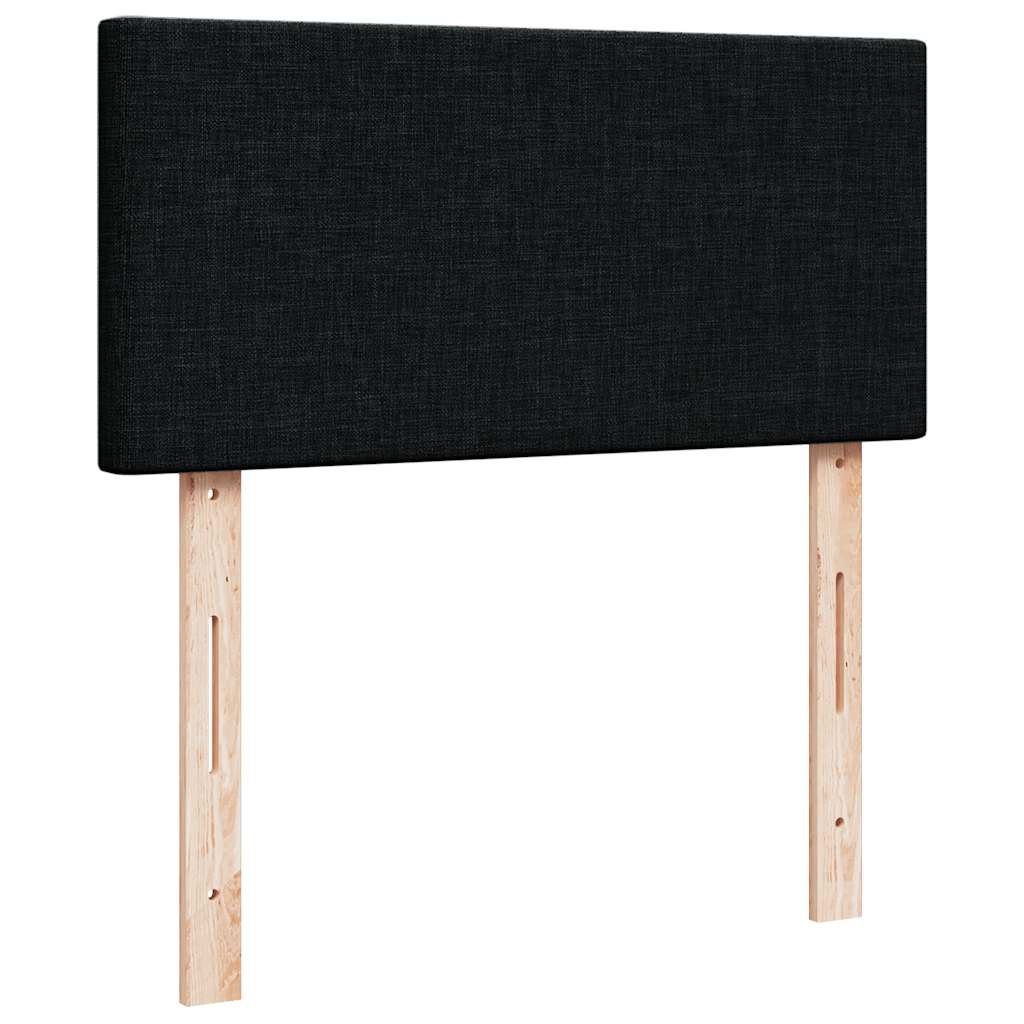 vidaXL Οθωμανικό κρεβάτι με στρώμα Μαύρο 90x190cm Ύφασμα