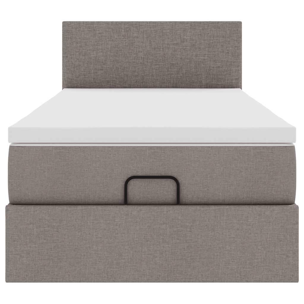vidaXL Οθωμανικό κρεβάτι με στρώμα Taupe 100x200cm ύφασμα